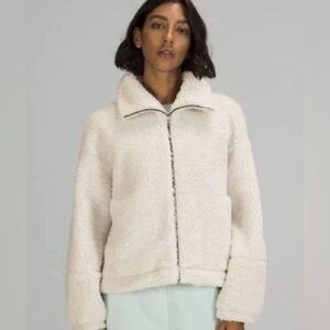 Lululemon Winter White Fleece Zip-up, Funnel Neck, SherpaTeddy. Size 2.
